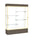 Reliant   60''W x 80''H x 16''D  Lighted Floor Case, White Back, Champagne Finish,  Walnut Vinyl Base - Waddell