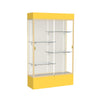 Spirit  48''W x 80''H x 16''D  Lighted Floor Case, Plaque Back, Champagne Finish, Goldenrod Base and Top - Waddell