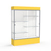 Spirit  60''W x 80''H x 16''D  Lighted Floor Case, White Back, Satin Finish, Goldenrod Base and Top - Waddell