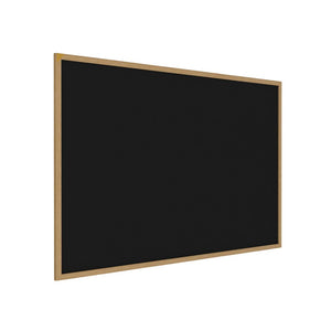 36.0''x46.5'' Wood Fr, Oak Finish Recycled Rubber Bulletin Board - Black - Ghent