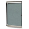 42⅛''x27¾'' 1-Dr Silhouette Encl Bulletin Bd, Satin/Blk Fr, Vinyl Fabric Stone - Ghent