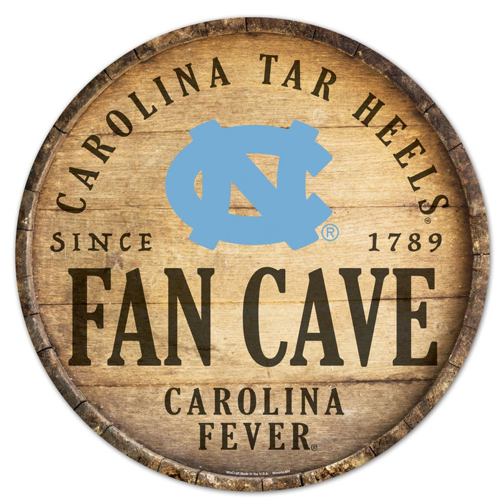 North Carolina Tar Heels Sign Wood 14 Inch Round Barrel Top Design - WinCraft