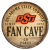 Oklahoma State Cowboys Sign Wood 14 Inch Round Barrel Top Design - Special Order - WinCraft