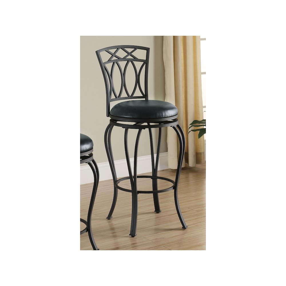 Adamsville Upholstered Swivel Bar Stool Black - Coaster Co. of America