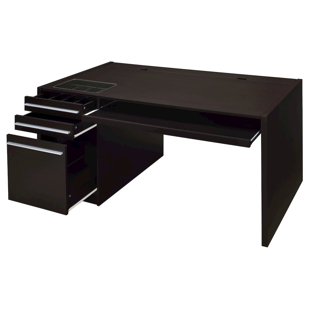 Halston 60-inch 3-drawer Office Computer Desk Cappuccino - Coaster Co. of America