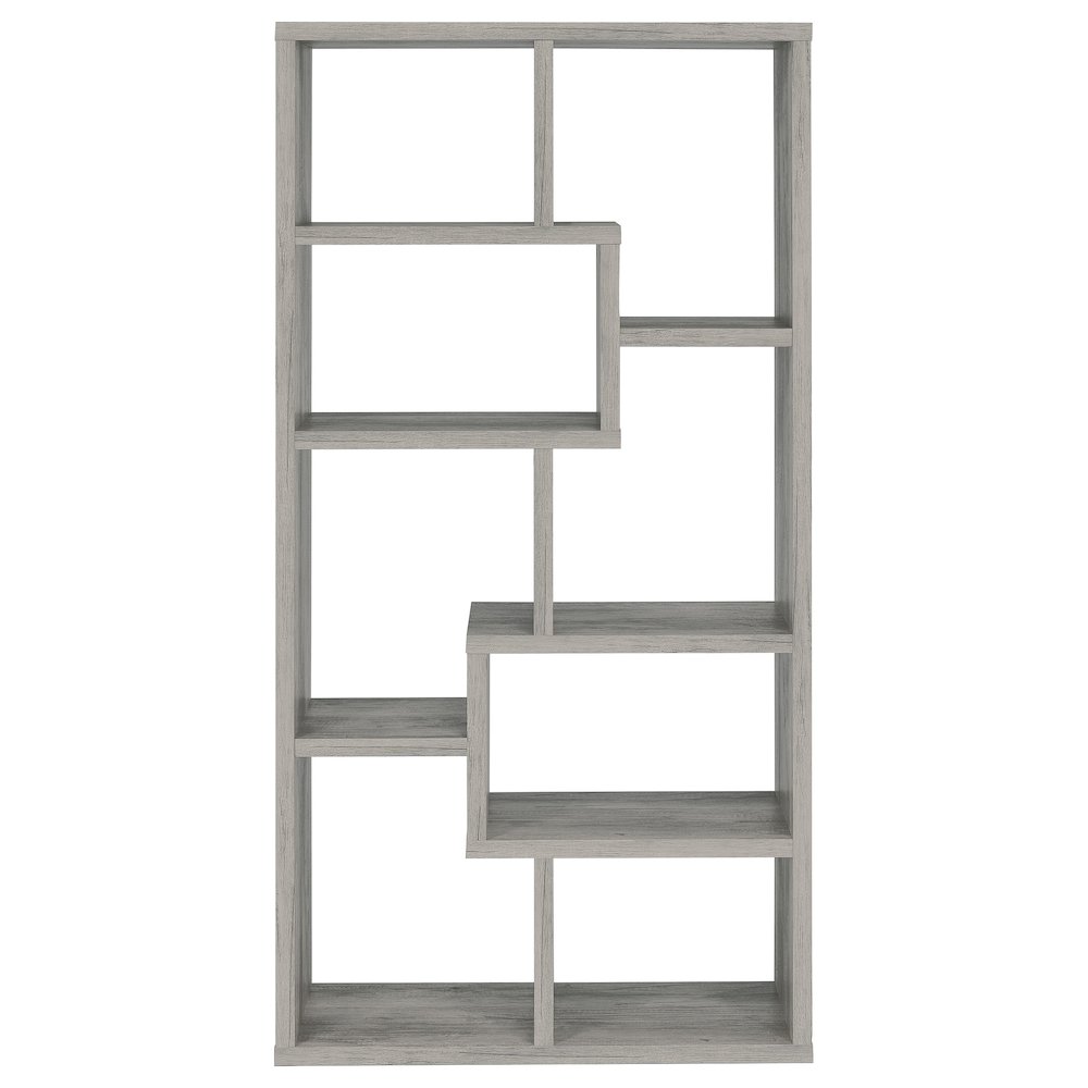 Theo 71-inch 6-shelf Bookshelf Grey Driftwood - Coaster Co. of America