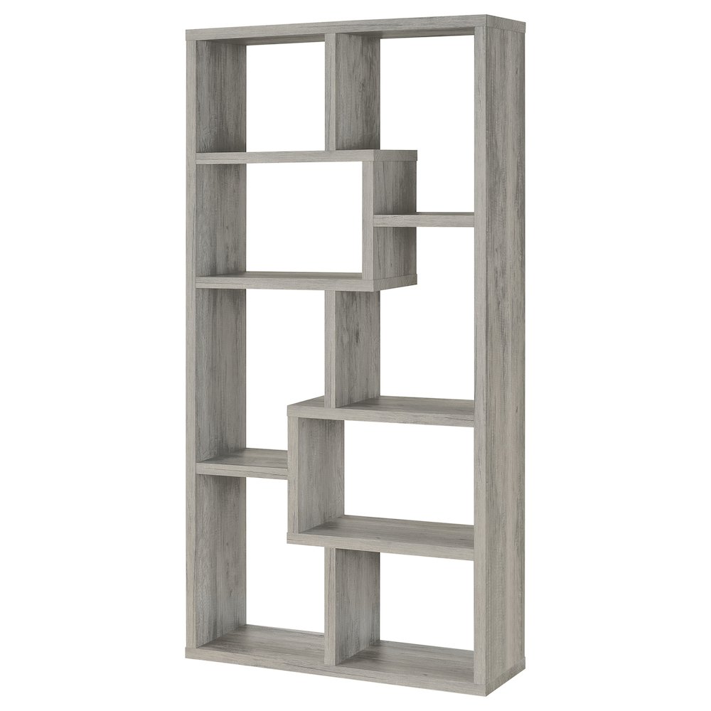 Theo 71-inch 6-shelf Bookshelf Grey Driftwood - Coaster Co. of America