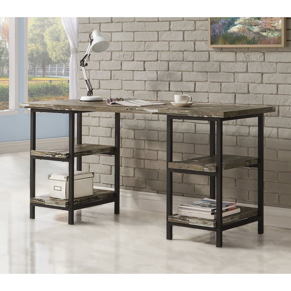 Kemper 59-inch 4-shelf Writing Desk Weathered Brown - Coaster Co. of America