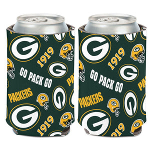 Green Bay Packers Can Cooler Scatterprint Design - WinCraft