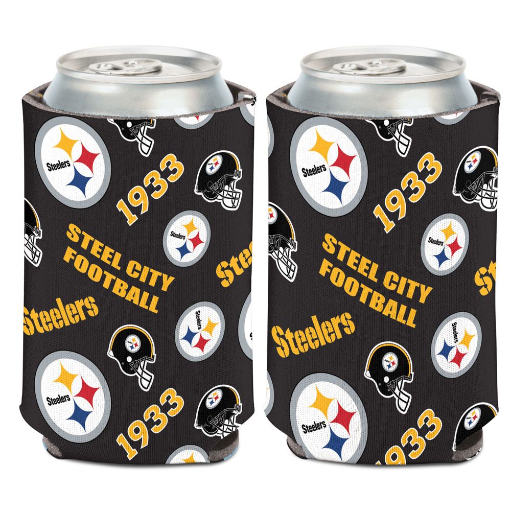 Pittsburgh Steelers Can Cooler Scatterprint Design - WinCraft