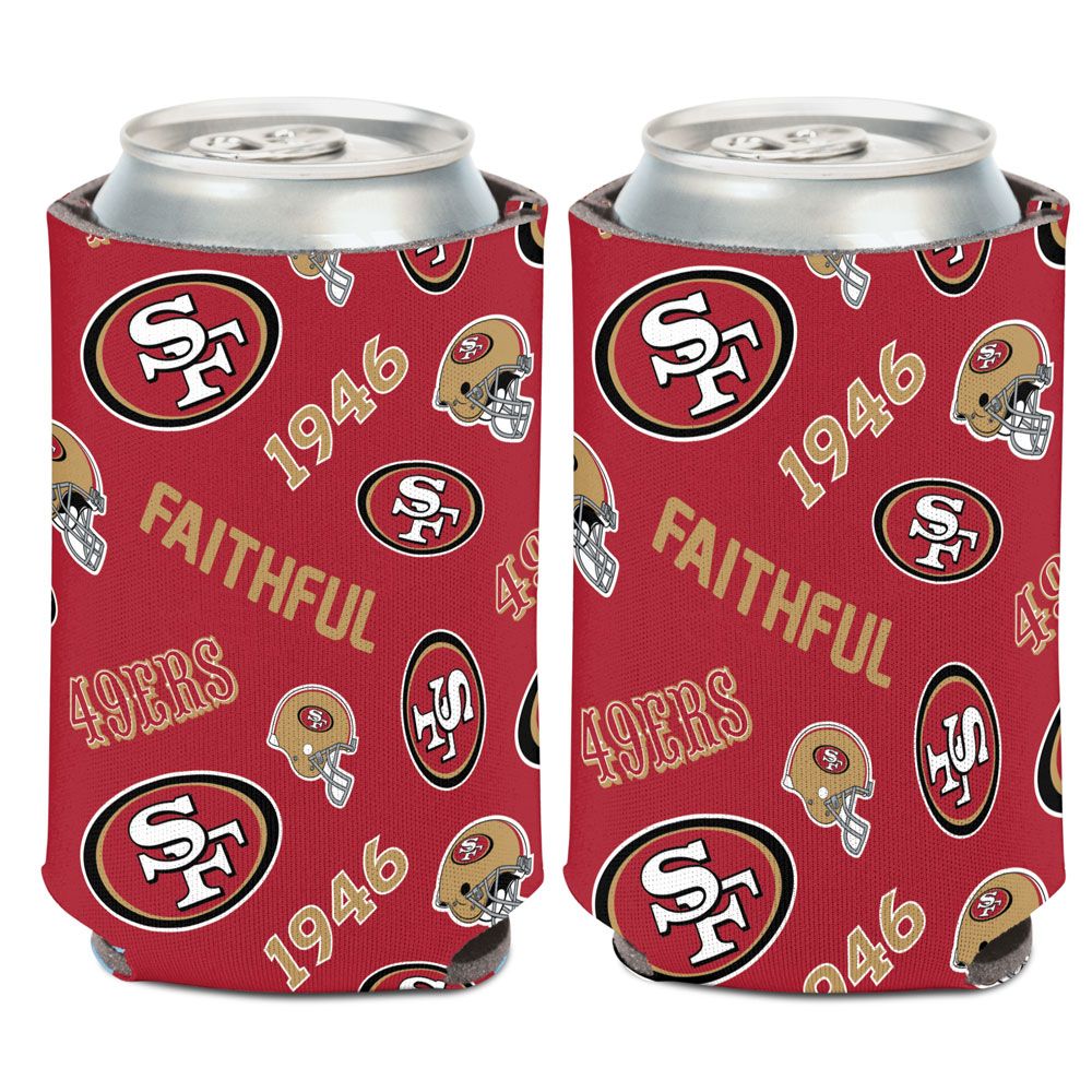 San Francisco 49ers Can Cooler Scatterprint Design - WinCraft