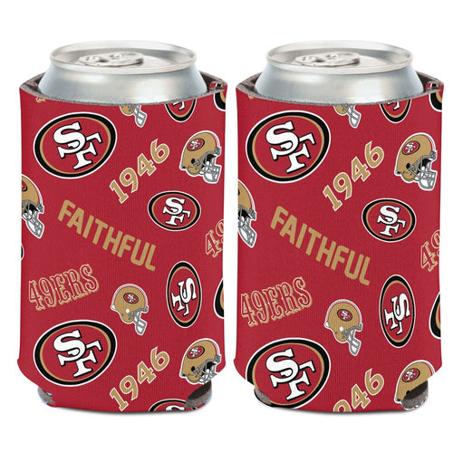 San Francisco 49ers Can Cooler Scatterprint Design - WinCraft