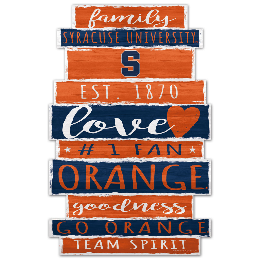 Syracuse Orange Sign 11x17 Wood Family Word - WinCraft