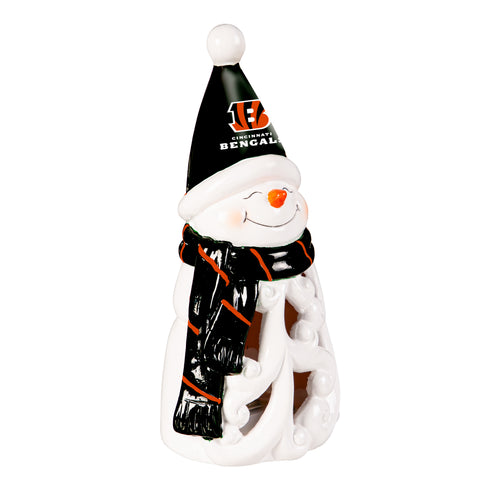 Cincinnati Bengals Statue 8 Inch LED Snowman - Evergreen Enterprises