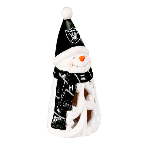 Las Vegas Raiders Statue 8 Inch LED Snowman - Evergreen Enterprises