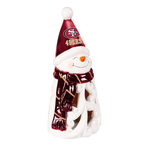San Francisco 49ers Statue 8 Inch LED Snowman - Evergreen Enterprises