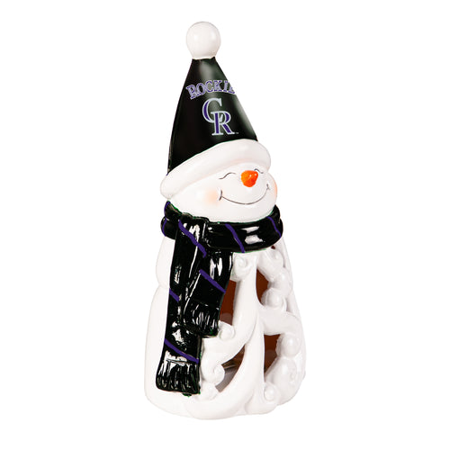 Colorado Rockies Statue 8 Inch LED Snowman - Evergreen Enterprises