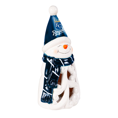 Kansas City Royals Statue 8 Inch LED Snowman - Evergreen Enterprises
