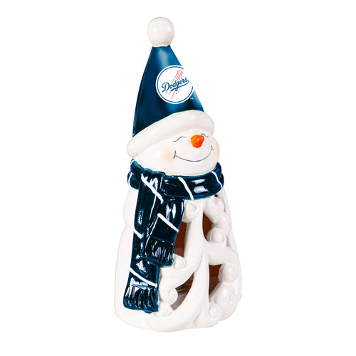 Los Angeles Dodgers Statue 8 Inch LED Snowman - Evergreen Enterprises