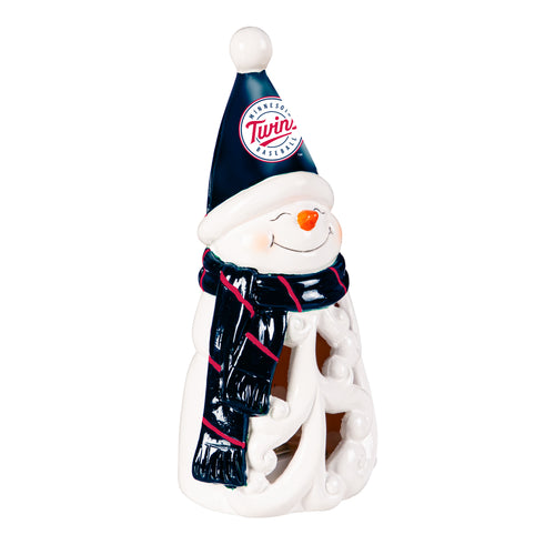Minnesota Twins Statue 8 Inch LED Snowman - Evergreen Enterprises