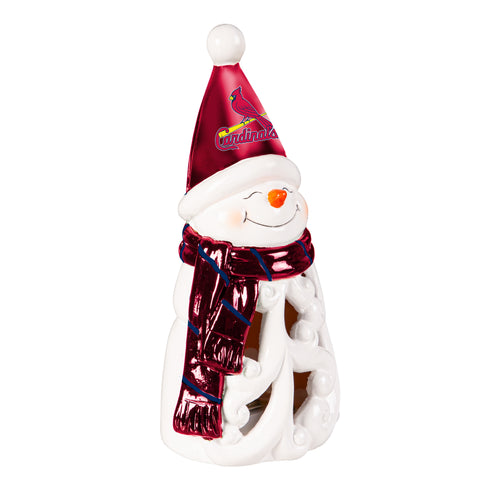 St. Louis Cardinals Statue 8 Inch LED Snowman - Evergreen Enterprises