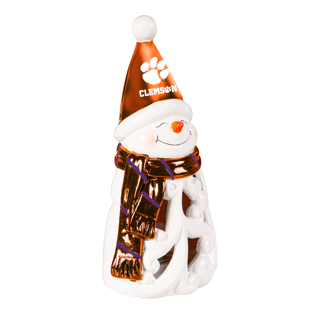 Clemson Tigers Statue 8 Inch LED Snowman - Evergreen Enterprises