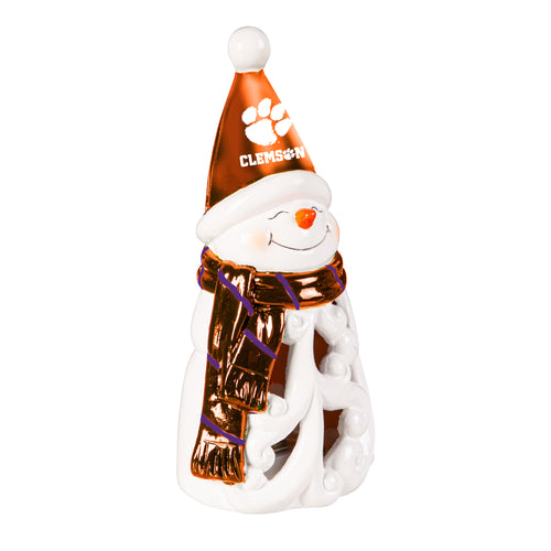 Clemson Tigers Statue 8 Inch LED Snowman - Evergreen Enterprises