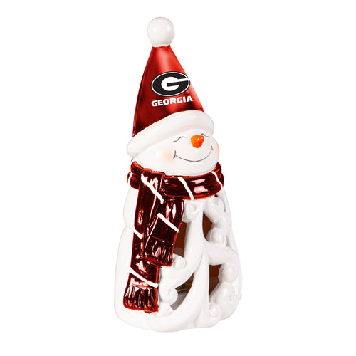 Georgia Bulldogs Statue 8 Inch LED Snowman - Evergreen Enterprises