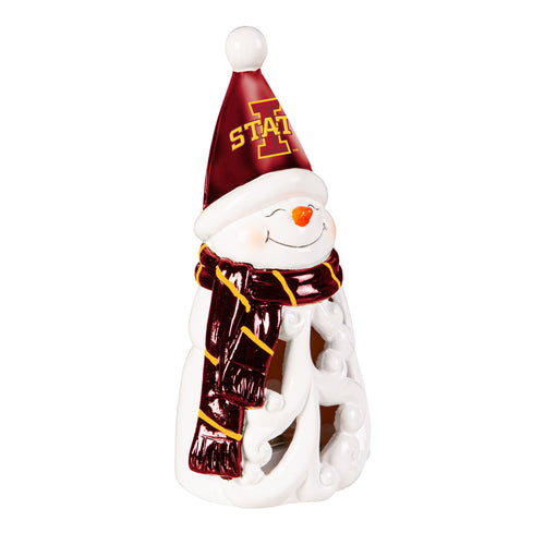 Iowa State Cyclones Statue 8 Inch LED Snowman - Evergreen Enterprises