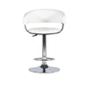 White Faux Leather Barrel & Chrome Adjustable Height Bar Stool - Powell