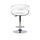 White Faux Leather Barrel & Chrome Adjustable Height Bar Stool - Powell