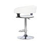 White Faux Leather Barrel & Chrome Adjustable Height Bar Stool - Powell