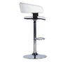 White Faux Leather Barrel & Chrome Adjustable Height Bar Stool - Powell