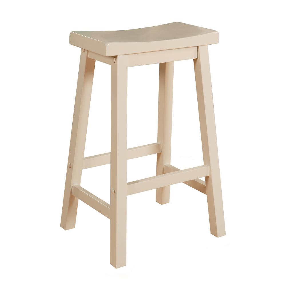 White Saddle Bar Stool - Powell