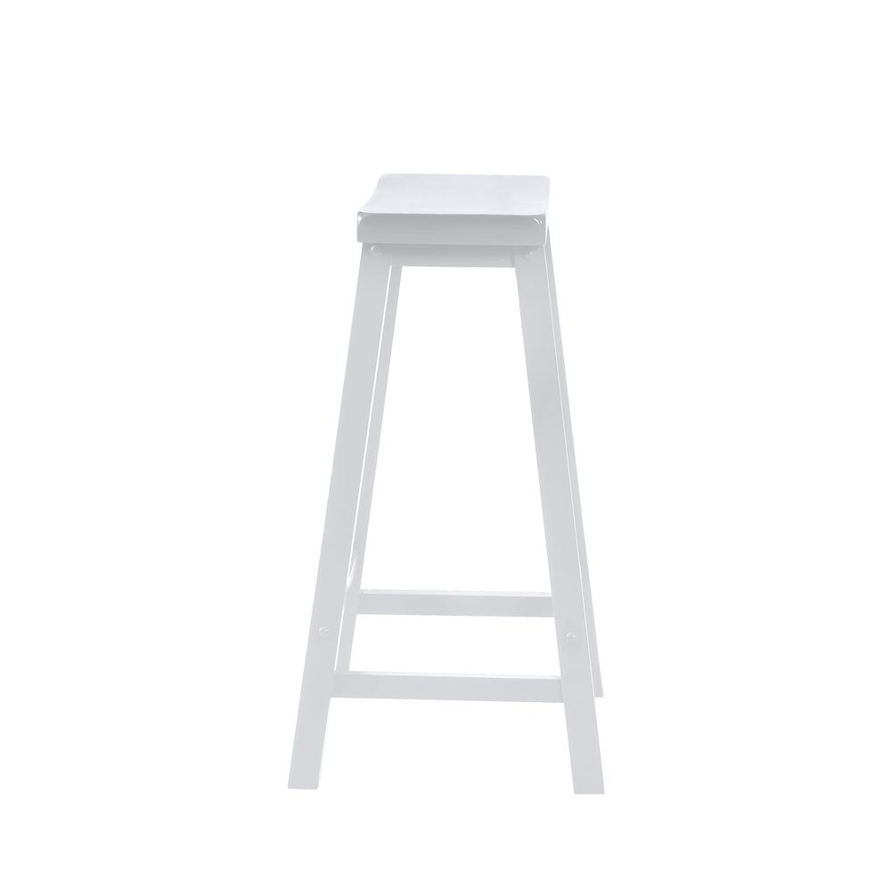 White Saddle Bar Stool - Powell