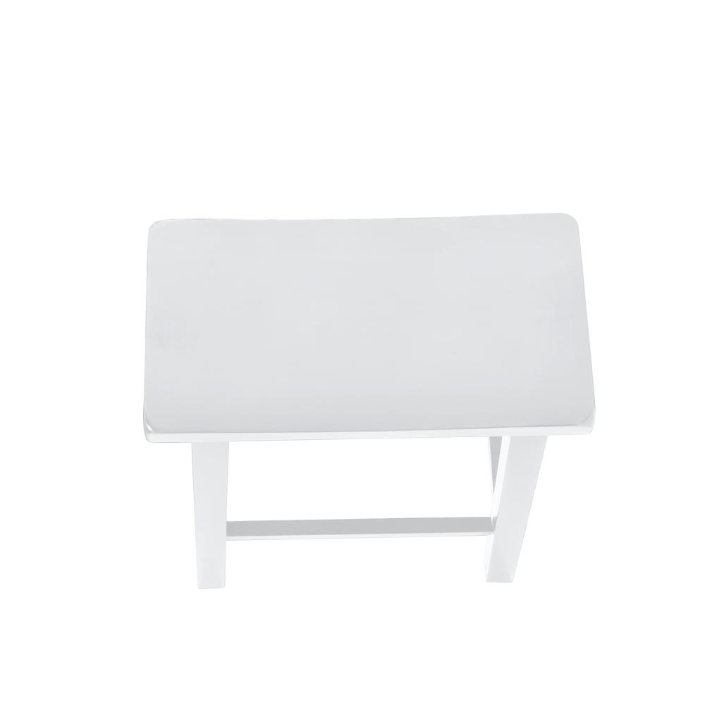 White Saddle Bar Stool - Powell