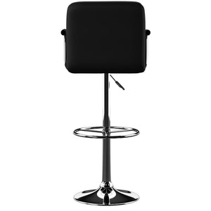 Black and Chrome Quilted Barstool - Powell