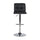 Black Quilted Faux Leather & Chrome Adjustable Height Bar Stool - Powell