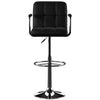 Black and Chrome Quilted Barstool - Powell