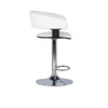 White Faux Leather Barrel & Chrome Adjustable Height Bar Stool - Powell