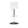 White Quilted Faux Leather & Chrome Adjustable Height Bar Stool - Powell