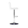 White Quilted Faux Leather & Chrome Adjustable Height Bar Stool - Powell