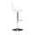 White Quilted Faux Leather & Chrome Adjustable Height Bar Stool - Powell