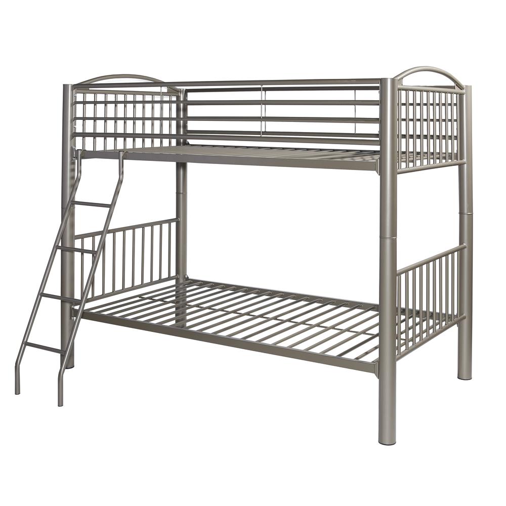 Heavy Metal Pewter Twin Over Twin Bunk Bed - Powell