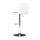 White Quilted Faux Leather & Chrome Adjustable Height Bar Stool - Powell