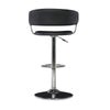 Black Faux Leather Barrel & Chrome Adjustable Height Bar Stool - Powell