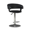 Black Faux Leather Barrel & Chrome Adjustable Height Bar Stool - Powell