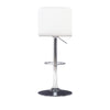 White Quilted Faux Leather & Chrome Adjustable Height Bar Stool - Powell