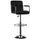 Black and Chrome Quilted Barstool - Powell