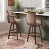 Brandon Warm Cherry Swivel Bar Stool - Powell